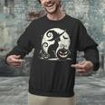 Scary Halloween Cat Costume Retro Cat Moon For Men Women Kids Unisex Sweatshirt, gift for family, gift for coworker