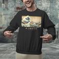 Surfing Boston Terrier Kanagawa Wave Japanese Dog For Men Women Kids Unisex Sweatshirt, gift for family, gift for coworker