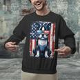 Vintage Boston Terrier Dog American USA US Flag Pets Lovers Unisex Sweatshirt, American Boston Terrier Sweatshirts, gift for family, gift for coworker