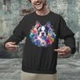 Watercolor Floral Boston Terrier Mama Dog Lover Mother's Day Unisex Sweatshirt, gift for family, gift for coworker