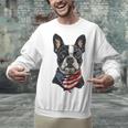 Boston Terrier American Flag Unisex Sweatshirt, American Boston Terrier Sweatshirts, gift for family, gift for coworker