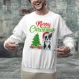 Boston Terrier Christmas Tree Lights Xmas Dog Lover Unisex Sweatshirt, Boston Terrier Christmas Sweatshirts, gift for family, gift for coworker