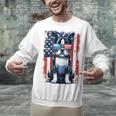 Boston Terrier Dog American USA US Flag Pets Vintage Outfit Unisex Sweatshirt, American Boston Terrier Sweatshirts, gift for family, gift for coworker