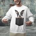 Boston Terrier Dog Puppy Dog In Pocket Cute Pet Lover Unisex Sweatshirt, gift for family, gift for coworker