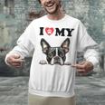 Boston Terrier I Heart My Dog Dog Lover Unisex Sweatshirt, gift for family, gift for coworker