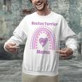 Boston Terrier Mama Cute Rainbow Paw Heart Shape Unisex Sweatshirt, gift for family, gift for coworker