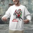 Boston Terrier Santa Claus Hat Merry Christmas Dog X-Mas Unisex Sweatshirt, Boston Terrier Christmas Sweatshirts, gift for family, gift for coworker