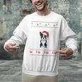 Boston Terrier Wearing Santa Hat Ugly Xmas Dog Lovers Unisex Sweatshirt, gift for family, gift for coworker