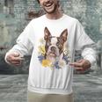 Floral Boston Terrier Unisex Sweatshirt, gift for family, gift for coworker