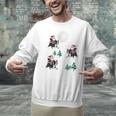 Xmas Tree Santa Riding Boston Terrier Christmas Unisex Sweatshirt, Boston Terrier Riding Sweatshirts, Boston Terrier Christmas Sweatshirts, gift for family, gift for coworker