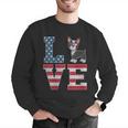 4th Of July Decor Patriotic LOVE Boston Terrier USA Flag Men Graphic Sweatshirt, Patriotic Boston Terrier Sweatshirts, Boston Terrier 4th Of July Sweatshirts, funny gift