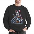 Biker Boston Terrier Dog Riding Motorbike Men Graphic Sweatshirt, Boston Terrier Riding Sweatshirts, funny gift