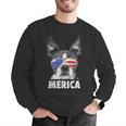 Boston Terrier 4th Of July Merica Men Women USA Flag Vintage Men Graphic Sweatshirt, Boston Terrier 4th Of July Sweatshirts, funny gift
