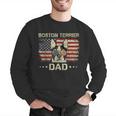 Boston Terrier Dad Dog Lovers American Flag 4th Of July For Women Men Men Graphic Sweatshirt, American Boston Terrier Sweatshirts, Boston Terrier Dad Sweatshirts, Boston Terrier 4th Of July Sweatshirts, funny gift