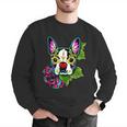 Boston Terrier In Day Of The Dead Sugar Skull Dog Men Graphic Sweatshirt, funny gift