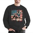 Boston Terrier Dog 4th Of July USA American Flag Patriotic Men Graphic Sweatshirt, American Boston Terrier Sweatshirts, Patriotic Boston Terrier Sweatshirts, Boston Terrier 4th Of July Sweatshirts, funny gift