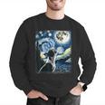 Boston Terrier Dog Art Van Gogh Starry Night Boston Terrier Men Graphic Sweatshirt, funny gift