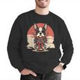 Boston Terrier Dog Japanese Style Samurai Dogs Men Graphic Sweatshirt, funny gift