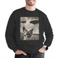 Boston Terrier Dog UFO Alien Extraterrestrial Selfie Men Graphic Sweatshirt, funny gift