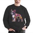 Boston Terrier Floral Dog Lover Vintage Distressed For Men Women Kids Men Graphic Sweatshirt, funny gift
