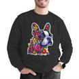 Boston Terrier Floral Vintage Dog Mom Distressed Men Women Kids Men Graphic Sweatshirt, Boston Terrier Mom Sweatshirts, funny gift