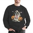 Boston Terrier Ghost Boo Halloween Costume Spooky Season Men Graphic Sweatshirt, Boston Terrier Ghost Sweatshirts, Boston Terrier Halloween Sweatshirts, funny gift