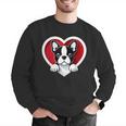 Boston Terrier Heart Cute Puppy Lover Or Dog Owner Men Graphic Sweatshirt, funny gift
