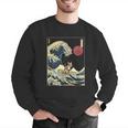Boston Terrier Japanese Kanagawa Wave Surf Dog Men Graphic Sweatshirt, funny gift