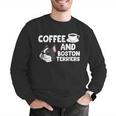 Boston Terrier Lover Coffee And Boston Terriers Men Graphic Sweatshirt, funny gift