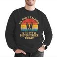 Boston Terrier Lover I'm Only Talking To My Dog Today Men Graphic Sweatshirt, funny gift