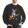 Boston Terrier Playing Guitar Boston Terrier Men Graphic Sweatshirt, funny gift