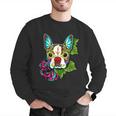 Boston Terrier In Red Day Of The Dead Sugar Skull Dog Men Graphic Sweatshirt, funny gift