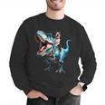 Boston Terrier Riding T-Rex Dinosaur Dog Lover Men Graphic Sweatshirt, Boston Terrier Riding Sweatshirts, funny gift