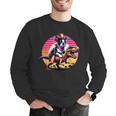 Boston Terrier Wearing A Cowboy Hat On T-Rex Men Graphic Sweatshirt, funny gift