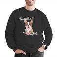 Brown Boston Terrier With Flowers And Feathers Men Graphic Sweatshirt, funny gift