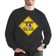 Caution Sign Boston Terrier Dog Bostie Puppy Men Graphic Sweatshirt, funny gift