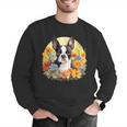 Cute Boston Terrier Spring Flower Garden Colorful Puppy Dog Men Graphic Sweatshirt, funny gift