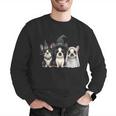 Cute Halloween Boston Terrier Dogs Witch Hat Ghost Dog For Men Women Kids Men Graphic Sweatshirt, Boston Terrier Ghost Sweatshirts, Boston Terrier Halloween Sweatshirts, funny gift