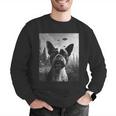 Dog Mom Dad Alien Selfie Boston Terrier UFO For Men Women Men Graphic Sweatshirt, Boston Terrier Mom Sweatshirts, Boston Terrier Dad Sweatshirts, funny gift