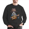 Guitar Shirt Boston Terrier Dog Playing Acoustic Guitar Men Graphic Sweatshirt, funny gift