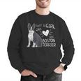 Just A Girl Who Loves Her Boston Terrier Puppy Love Men Graphic Sweatshirt, funny gift
