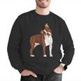 Red Boston Terrier Dog Men Graphic Sweatshirt, funny gift