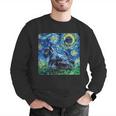 Scottish Terrier Starry Night Scotty Dog Art By Aja Men Graphic Sweatshirt, funny gift