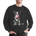 Vintage Boston Terrier Blowing Bubble Gum American Gentleman Men Graphic Sweatshirt, American Boston Terrier Sweatshirts, funny gift