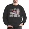 Vintage Boston Terrier Dad American Flag Father's Day Men Graphic Sweatshirt, American Boston Terrier Sweatshirts, Boston Terrier Dad Sweatshirts, funny gift