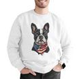 Boston Terrier American Flag Men Graphic Sweatshirt, American Boston Terrier Sweatshirts, funny gift