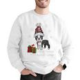 Boston Terrier Christmas T Shirt-Life Is Merrier Premium Tri-Blend Men Graphic Sweatshirt, Boston Terrier Christmas Sweatshirts, funny gift