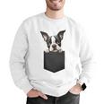 Boston Terrier Dog Puppy Dog In Pocket Cute Pet Lover Men Graphic Sweatshirt, funny gift