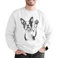 Boston Terrier Dog Raising Paw Idea Men Women Men Graphic Sweatshirt, funny gift