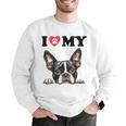 Boston Terrier I Heart My Dog Dog Lover Men Graphic Sweatshirt, funny gift